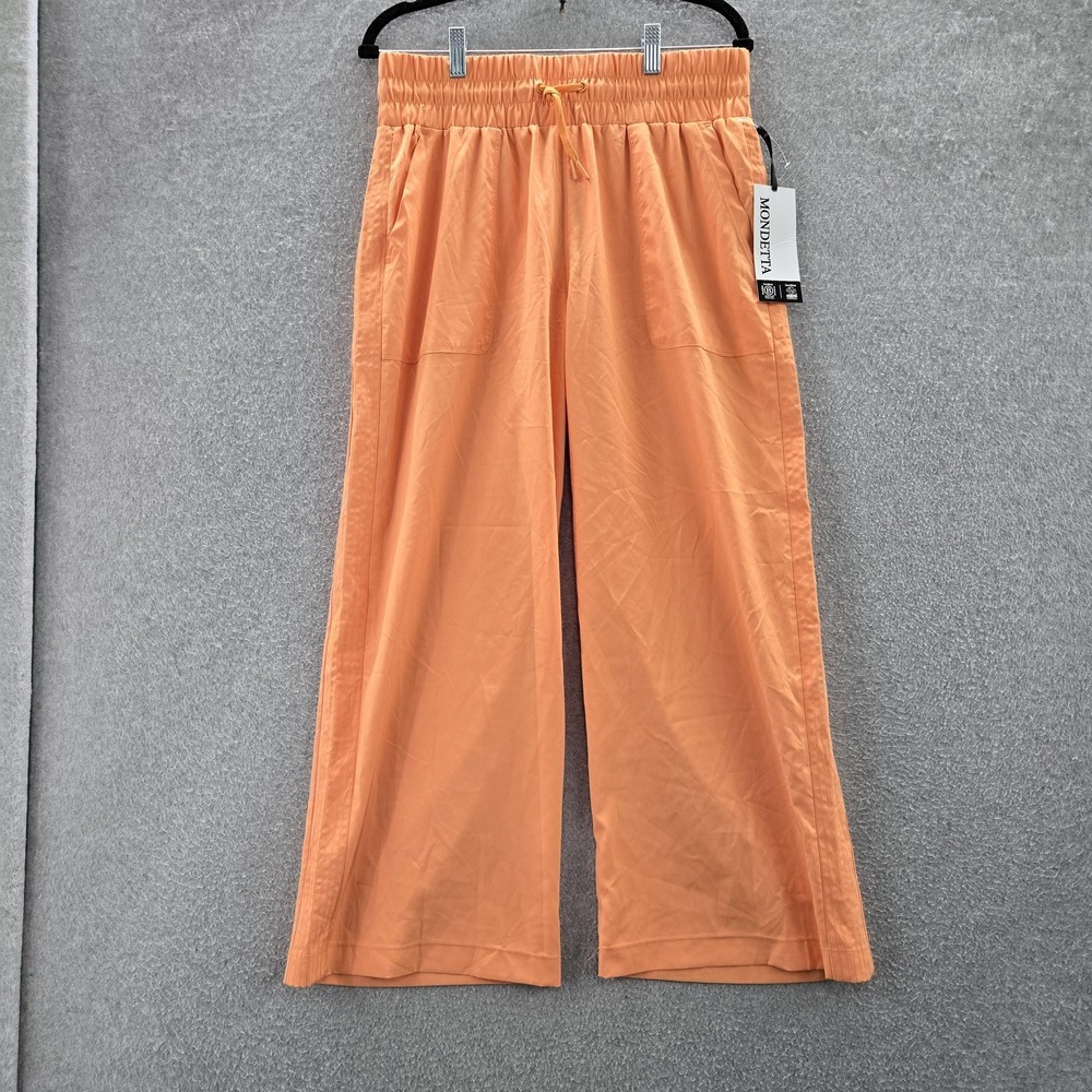 Mondetta Women Pants M Orange Wide Leg Ankle 25" Inseam NWT